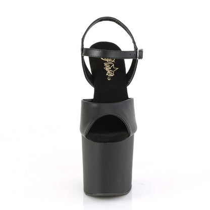 *7 1/2" Gun Heel Ankle Strap Platform Sandal (Pleaser BOND709/B/M)