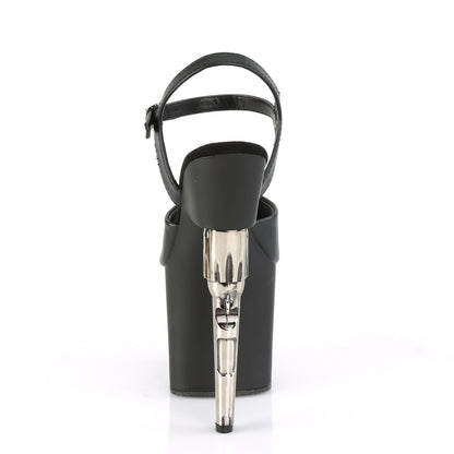 *7 1/2" Gun Heel Ankle Strap Platform Sandal (Pleaser BOND709/B/M)