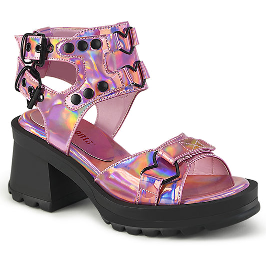 *2 3/4" Heel, 1" Platform Ankle Strap Sandal (Demonia BRATTY07/PHG)