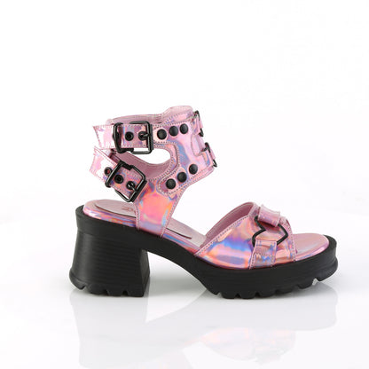 *2 3/4" Heel, 1" Platform Ankle Strap Sandal (Demonia BRATTY07/PHG)