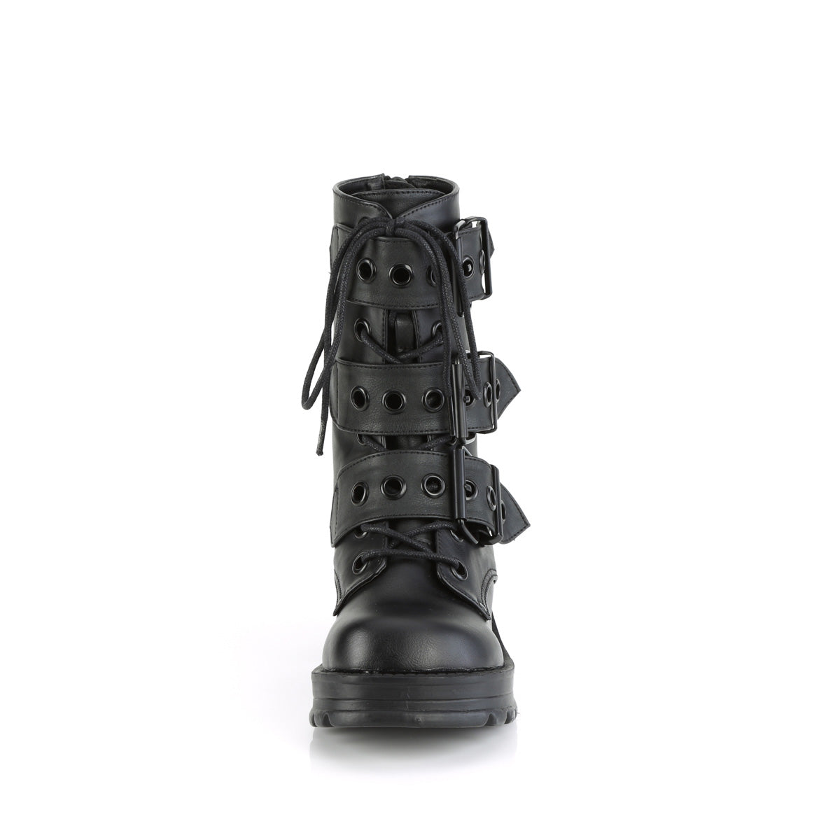 2 3/4" Heel, 1" Platform Lace-Up Ankle Boot, Inside Zip (Demonia BRATTY118/BVL)