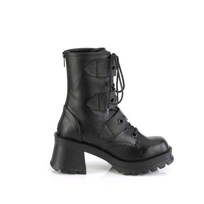 2 3/4" Heel, 1" Platform Lace-Up Ankle Boot, Inside Zip (Demonia BRATTY118/BVL)