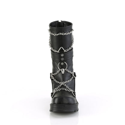 **2 3/4" Heel, 1" Platform Mid-Calf Boot, Back Zip (Demonia BRATTY120/BVL)