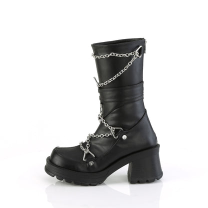 **2 3/4" Heel, 1" Platform Mid-Calf Boot, Back Zip (Demonia BRATTY120/BVL)
