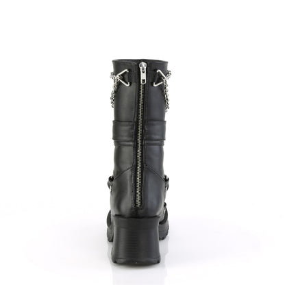 **2 3/4" Heel, 1" Platform Mid-Calf Boot, Back Zip (Demonia BRATTY120/BVL)