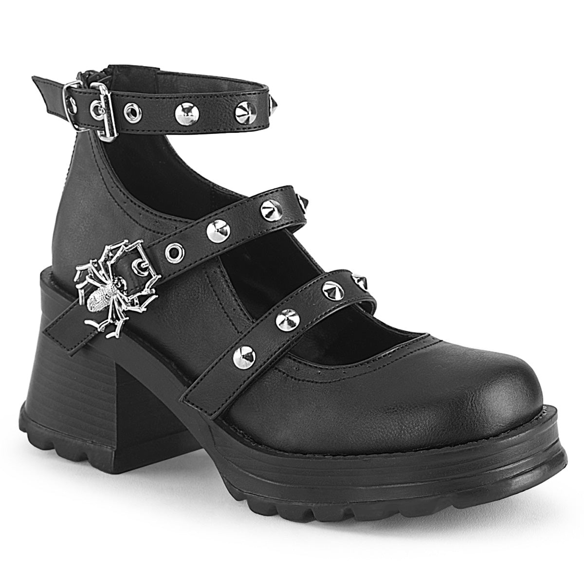 2 3/4" Heel, 1" Platform Ankle High Strappy Shoe (Demonia BRATTY30/BVL)