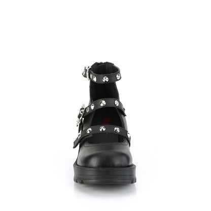2 3/4" Heel, 1" Platform Ankle High Strappy Shoe (Demonia BRATTY30/BVL)