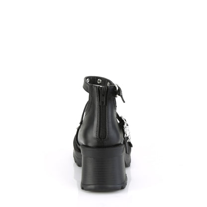 2 3/4" Heel, 1" Platform Ankle High Strappy Shoe (Demonia BRATTY30/BVL)