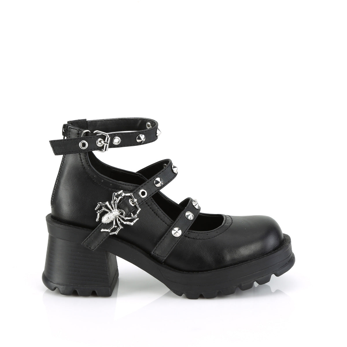 2 3/4" Heel, 1" Platform Ankle High Strappy Shoe (Demonia BRATTY30/BVL)