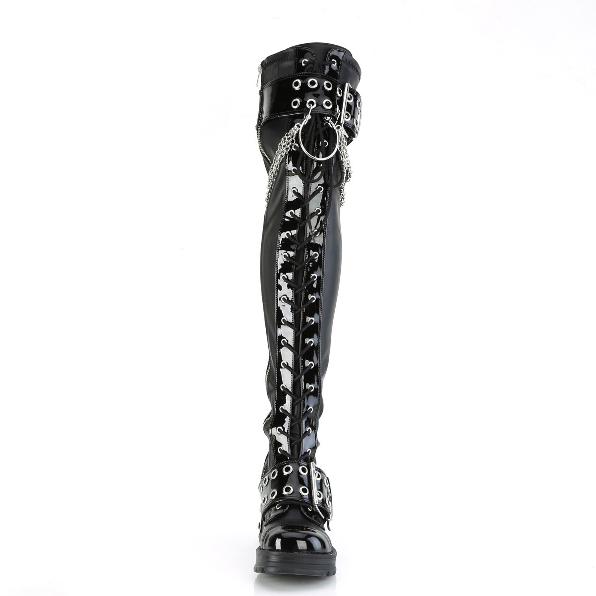 2 3/4" Chunky Heel, 1" PF Over-The-Knee Boot, Inside Zip (Demonia BRATTY304/BVL)