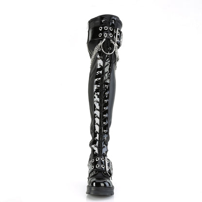 2 3/4" Chunky Heel, 1" PF Over-The-Knee Boot, Inside Zip (Demonia BRATTY304/BVL)