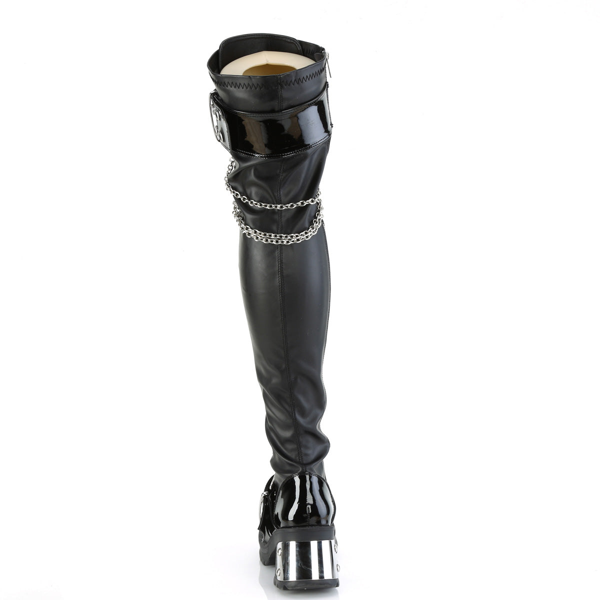 2 3/4" Chunky Heel, 1" PF Over-The-Knee Boot, Inside Zip (Demonia BRATTY304/BVL)
