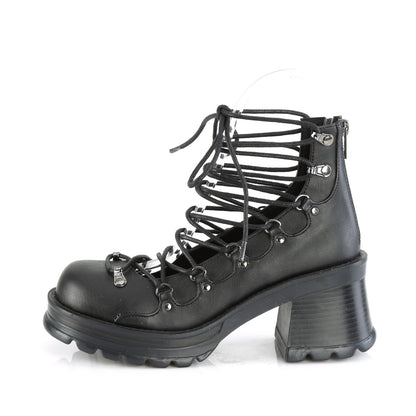2 3/4" Heel, 1" Platform Lace-Up Ankle High Shoe (Demonia BRATTY32/BVL)