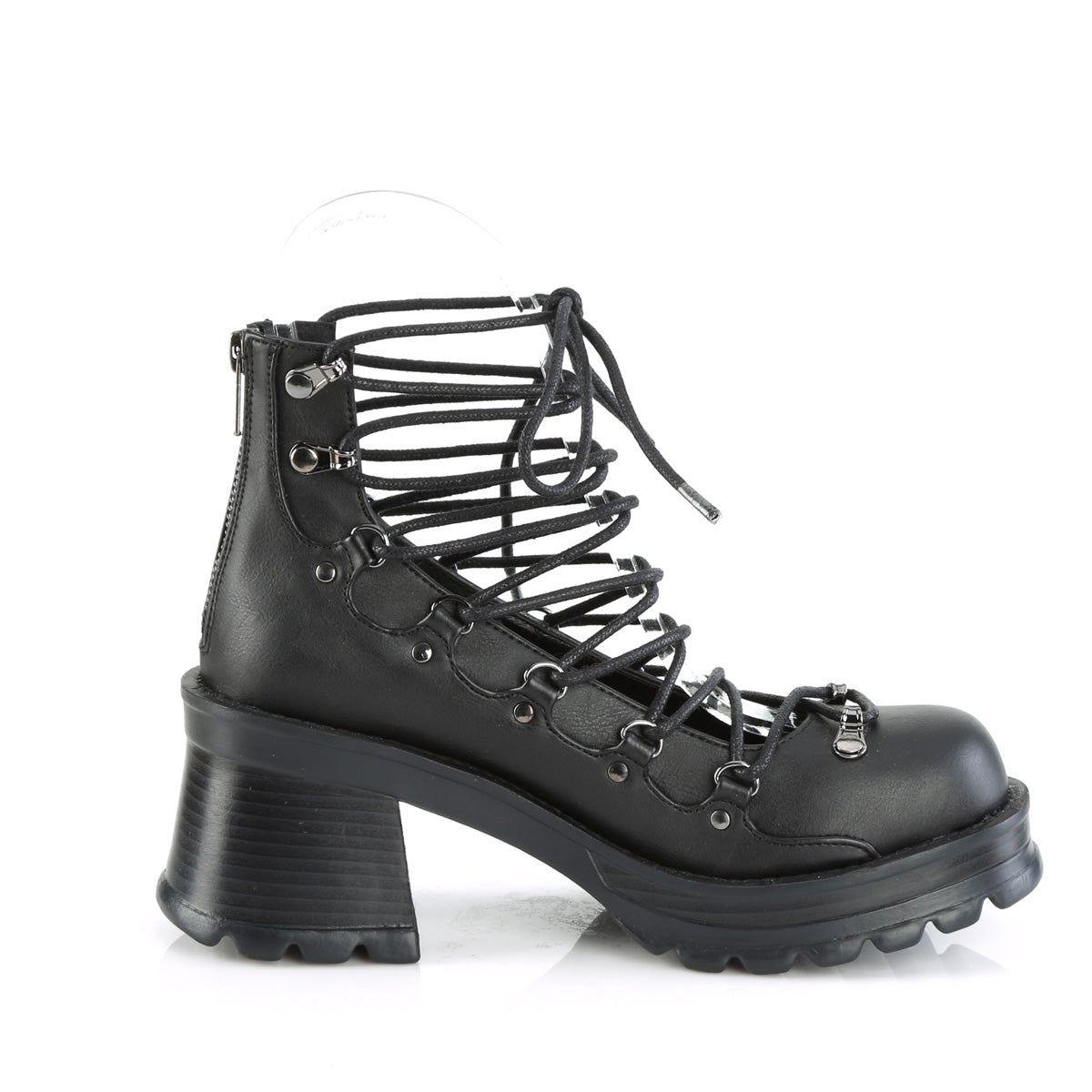 2 3/4" Heel, 1" Platform Lace-Up Ankle High Shoe (Demonia BRATTY32/BVL)