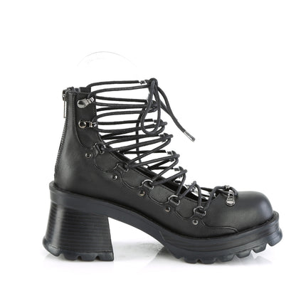 2 3/4" Heel, 1" Platform Lace-Up Ankle High Shoe (Demonia BRATTY32/BVL)