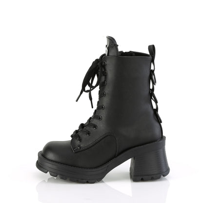 **2 3/4" Heel, 1" Platform Lace-Up Ankle Boot, Inside Zip (Demonia BRATTY50/BVL)