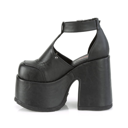 5" Chunky Heel, 3" Platform Eyelet T-Strap Sandal (Demonia CAM103/B)