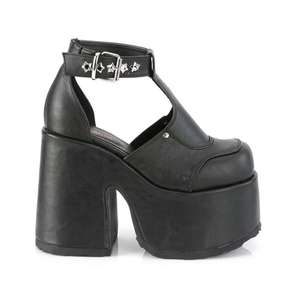 5" Chunky Heel, 3" Platform Eyelet T-Strap Sandal (Demonia CAM103/B)