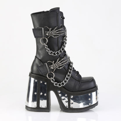 5" Chunky Heel, 3" P/F Lace-Up Ankle Boot, Side Zip (Demonia CAM120/BVL)