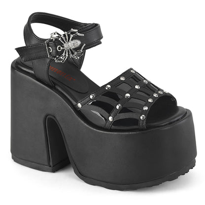 5" Chunky Heel, 3" Platform Ankle Strap Sandal (Demonia CAM17/BVL)
