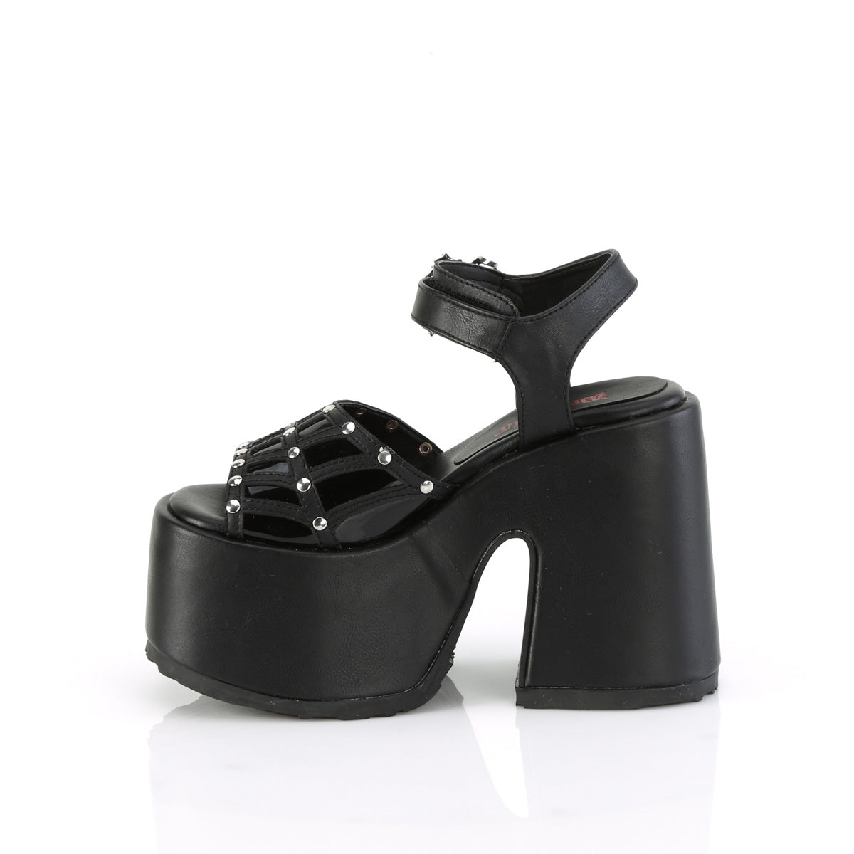 5" Chunky Heel, 3" Platform Ankle Strap Sandal (Demonia CAM17/BVL)