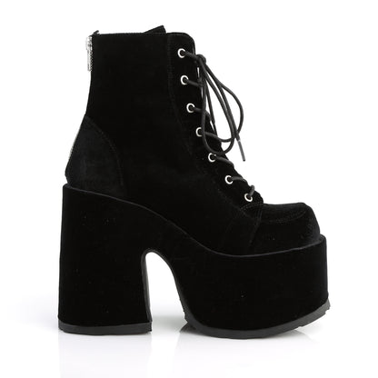 5" ChunkyHeel, 3" P/FLace-Up Ankle Boot, Metal Back Zip (Demonia CAM203/B)