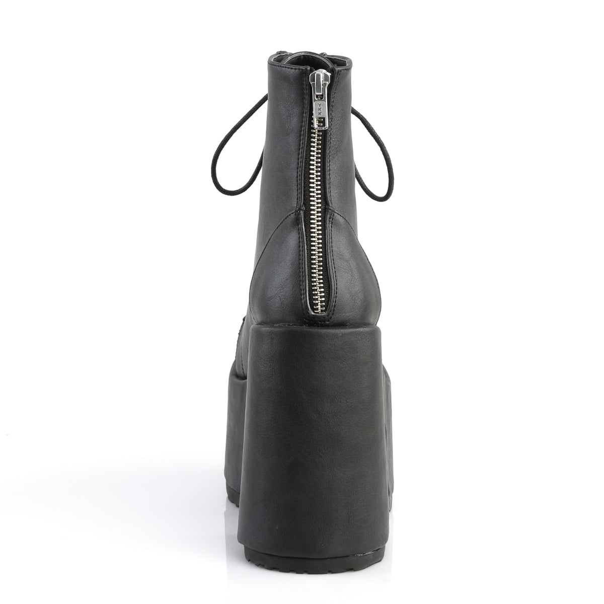 5" ChunkyHeel, 3" P/FLace-Up Ankle Boot, Metal Back Zip (Demonia CAM203/B)