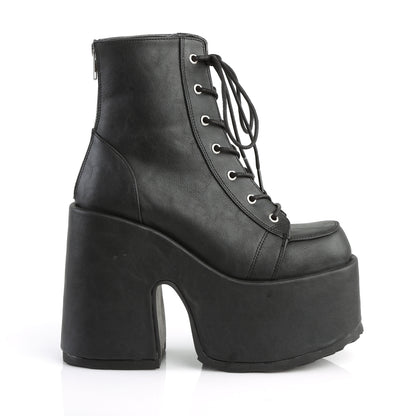 5" ChunkyHeel, 3" P/FLace-Up Ankle Boot, Metal Back Zip (Demonia CAM203/B)