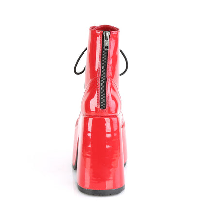 5" ChunkyHeel, 3" P/FLace-Up Ankle Boot, Metal Back Zip (Demonia CAM203/B)