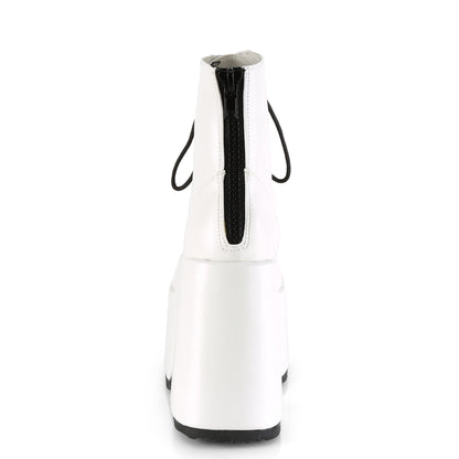 5" ChunkyHeel, 3" P/FLace-Up Ankle Boot, Metal Back Zip (Demonia CAM203/B)