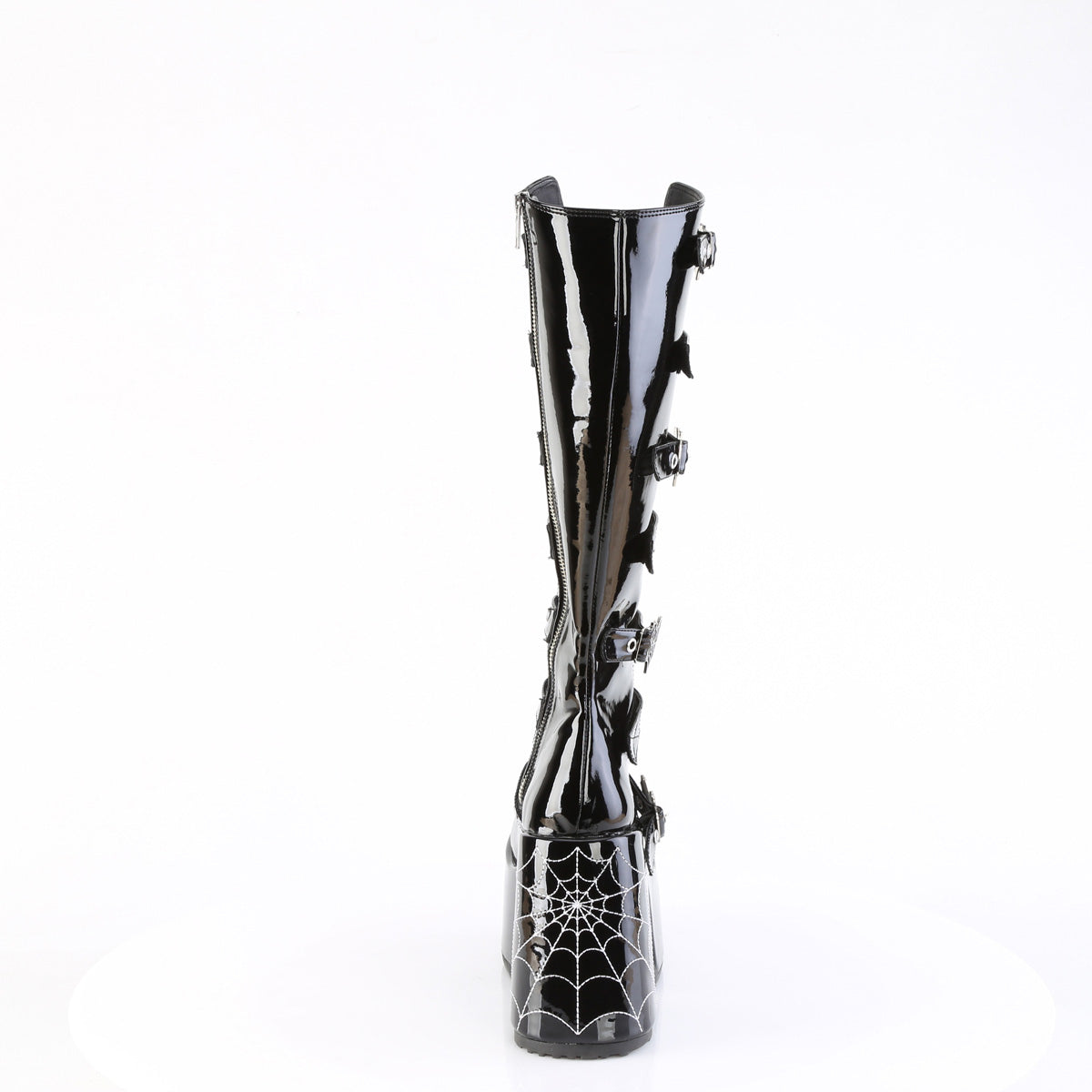 5" Chunky Heel, 3" P/F Open Front Knee High BT, Inside Zip (Demonia CAM223/B)