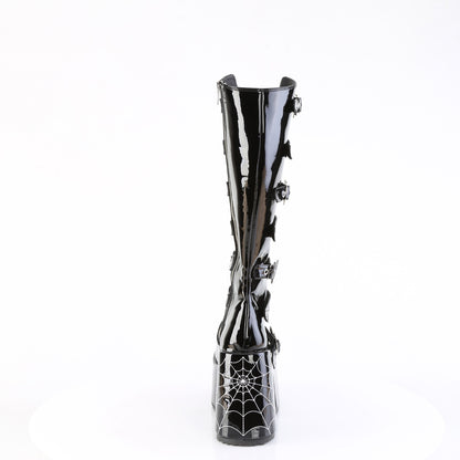 5" Chunky Heel, 3" P/F Open Front Knee High BT, Inside Zip (Demonia CAM223/B)
