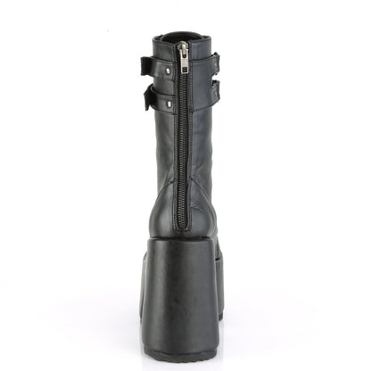 5" Chunky Heel, 3" P/F Lace-Up Mid-Calf Boot, Back Zip (Demonia CAM250/BVL)