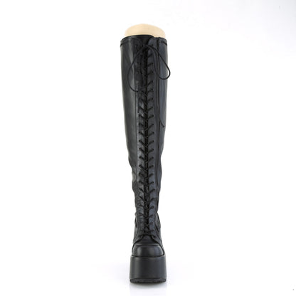 5" Chunky Heel, 3" PF Wide Calf Thigh-High Boot,Outside Zip (Demonia CAM300WC/B)