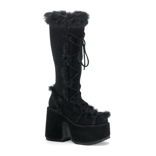 5" PF Goth Punk Gogo Faux Fur Knee BT (Demonia CAM311/B/SUE)