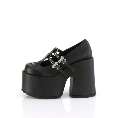 5" Chunky Heel, 3" Platform Eyelet Double T-Strap Maryjane (Demonia CAM55/BVL)