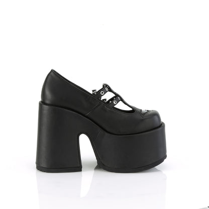 5" Chunky Heel, 3" Platform Eyelet Double T-Strap Maryjane (Demonia CAM55/BVL)
