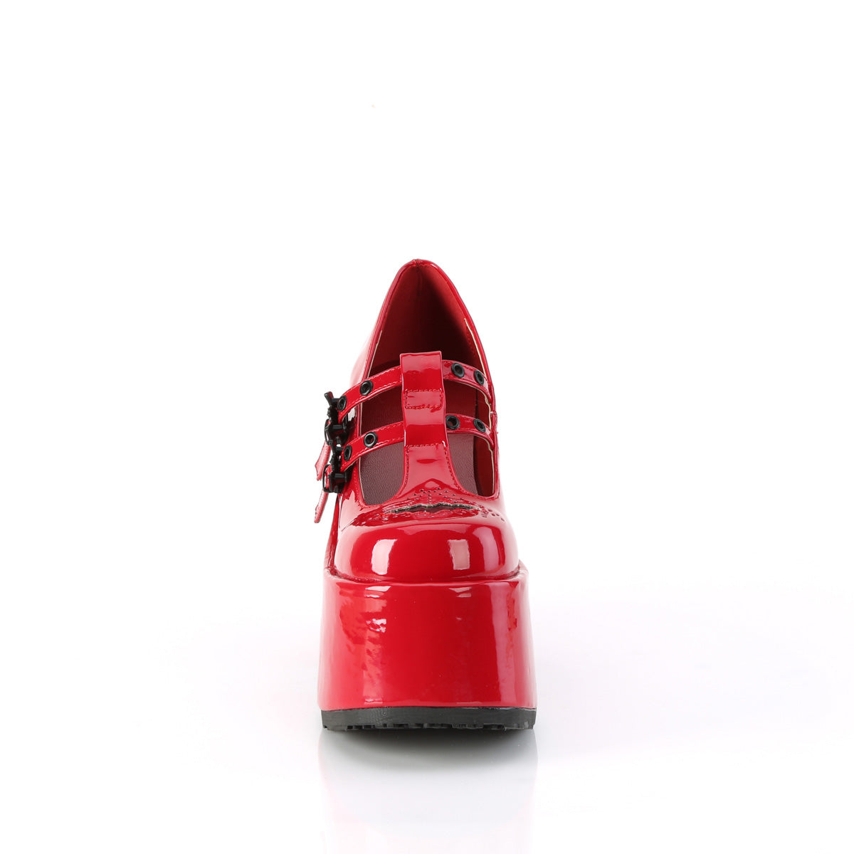 5" Chunky Heel, 3" Platform Eyelet Double T-Strap Maryjane (Demonia CAM55/BVL)