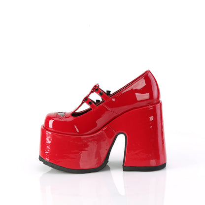 5" Chunky Heel, 3" Platform Eyelet Double T-Strap Maryjane (Demonia CAM55/BVL)