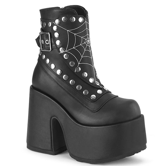 **5" Chunky Heel, 3" P/F  Mid-Calf Boot, Side Zip (Demonia CAM70/BVL)