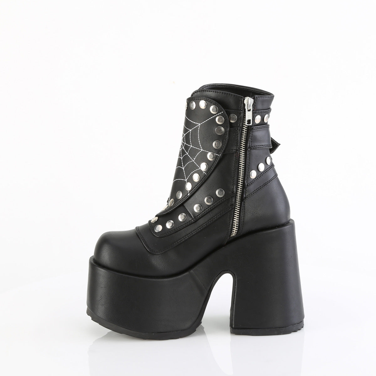 **5" Chunky Heel, 3" P/F  Mid-Calf Boot, Side Zip (Demonia CAM70/BVL)