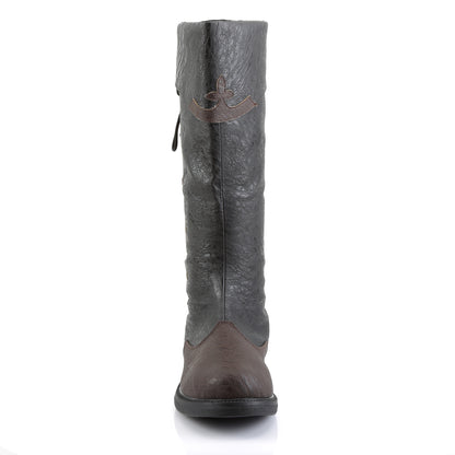 **1" Flat Heel Men's Knee High Pull-on Boot w/ Side Lace (Funtasma CAP110/B-BNPU)