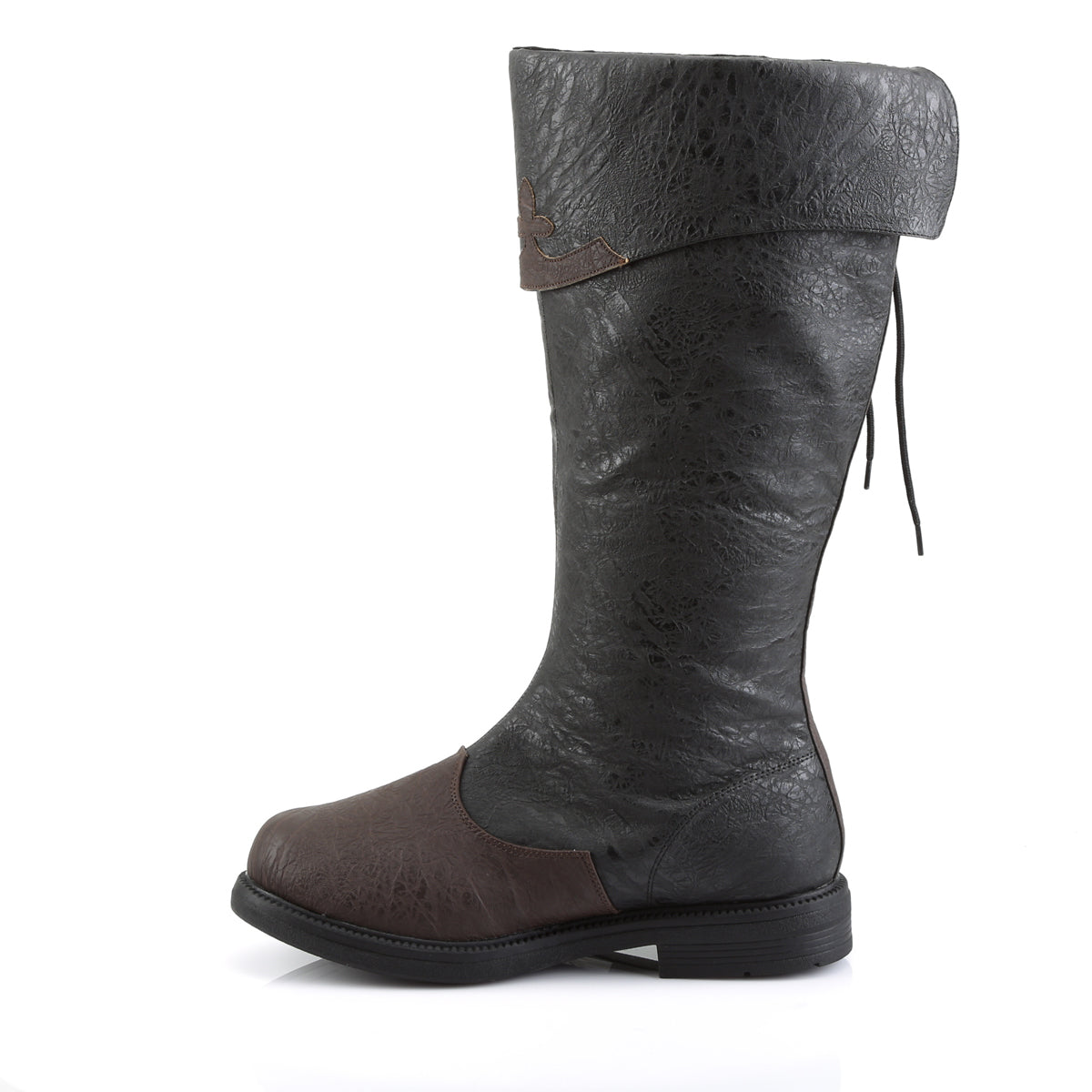 **1" Flat Heel Men's Knee High Pull-on Boot w/ Side Lace (Funtasma CAP110/B-BNPU)