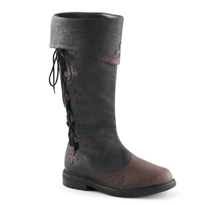 **1" Flat Heel Men's Knee High Pull-on Boot w/ Side Lace (Funtasma CAP110/B-BNPU)