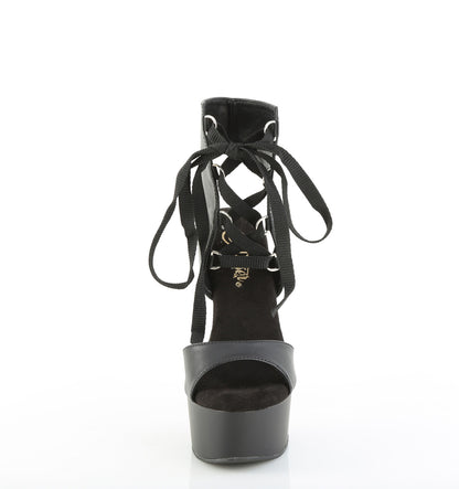 6" Heel, 1 3/4" PF Lace-Up Front Sandal w/ RS on Heel (Pleaser CAP600-14/BPU/M)