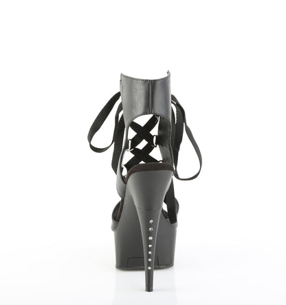 6" Heel, 1 3/4" PF Lace-Up Front Sandal w/ RS on Heel (Pleaser CAP600-14/BPU/M)