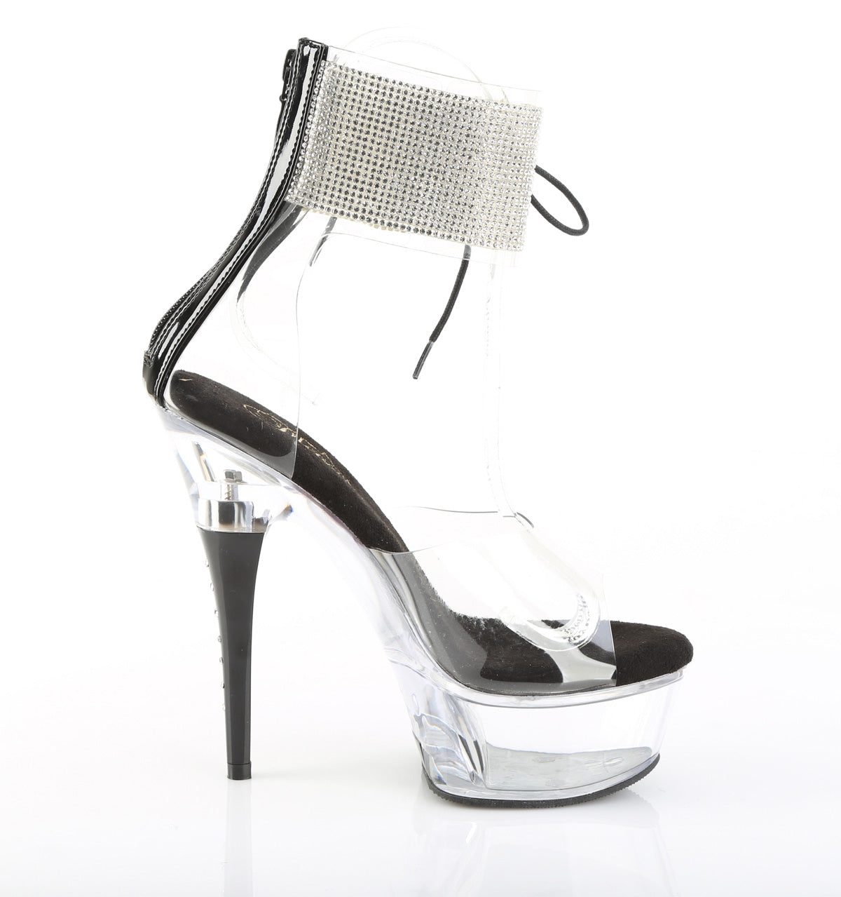 6" Heel, 1 3/4" PF RS Ankle Cuff Sandal, Back Zip (Pleaser CAP624RS/C/B)