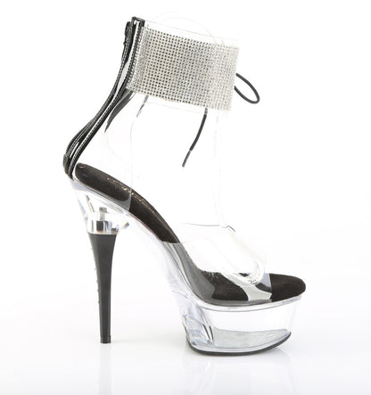 6" Heel, 1 3/4" PF RS Ankle Cuff Sandal, Back Zip (Pleaser CAP624RS/C/B)