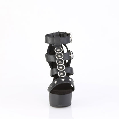 *6" Heel, 1 3/4" PF Strappy T-Strap Close Back Sandal (Pleaser CAP658/BPU/M)
