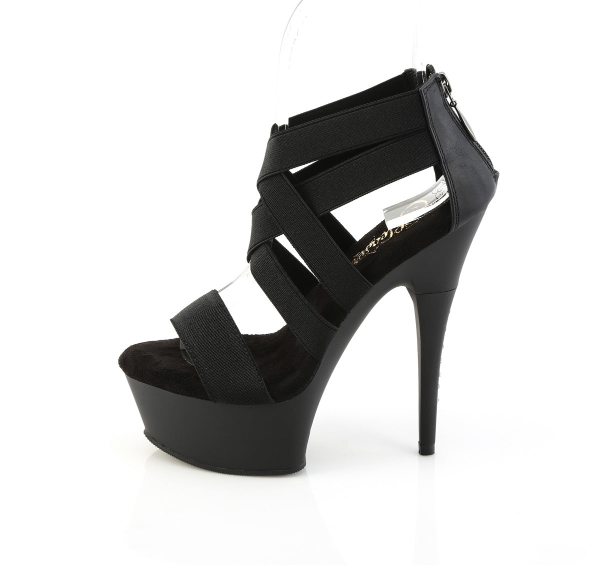 6" Heel, 1 3/4" PF Criss Cross Sandal w/ RS on Heel (Pleaser CAP669/BELS/M)